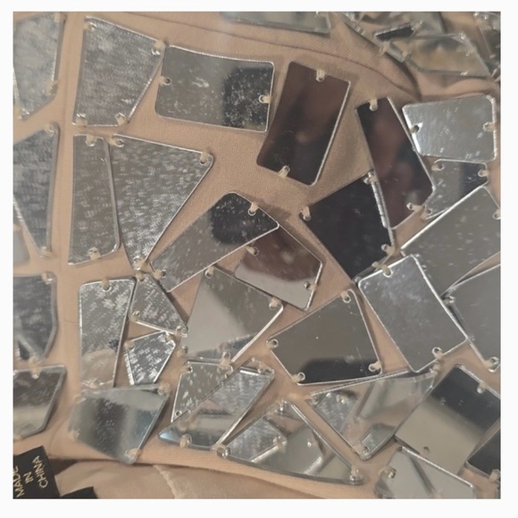 Fashion Nova Silver Mirror Mosaic Blazer Set - Picture 8 of 8